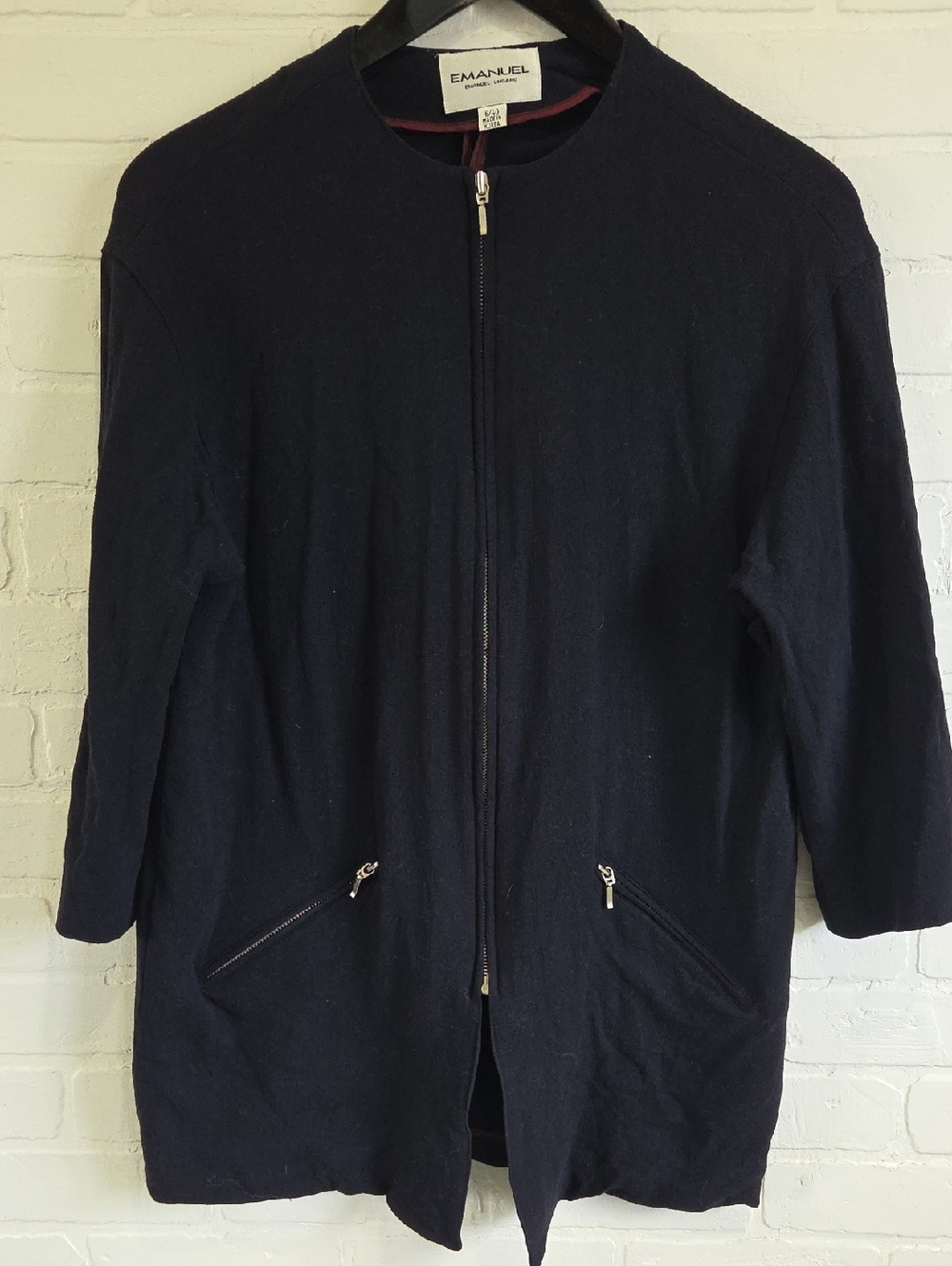 Emanuel Ungaro Navy Wool Bomber Jacket